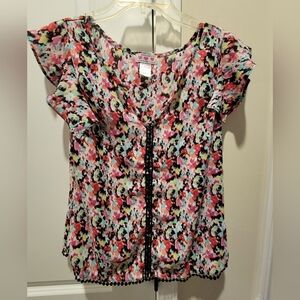 Three Pink Hearts Trixxi Multicolor Floral  Top